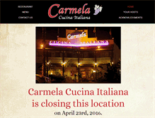 Tablet Screenshot of carmelacucina.com